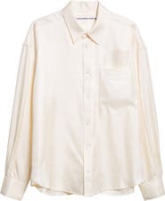 Alexander Wang Slashed Sleeve Satin Button-Up Shirt