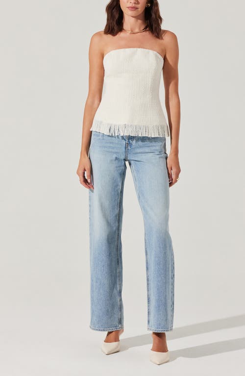 Astr The Label Lorene Strapless Tweed Top