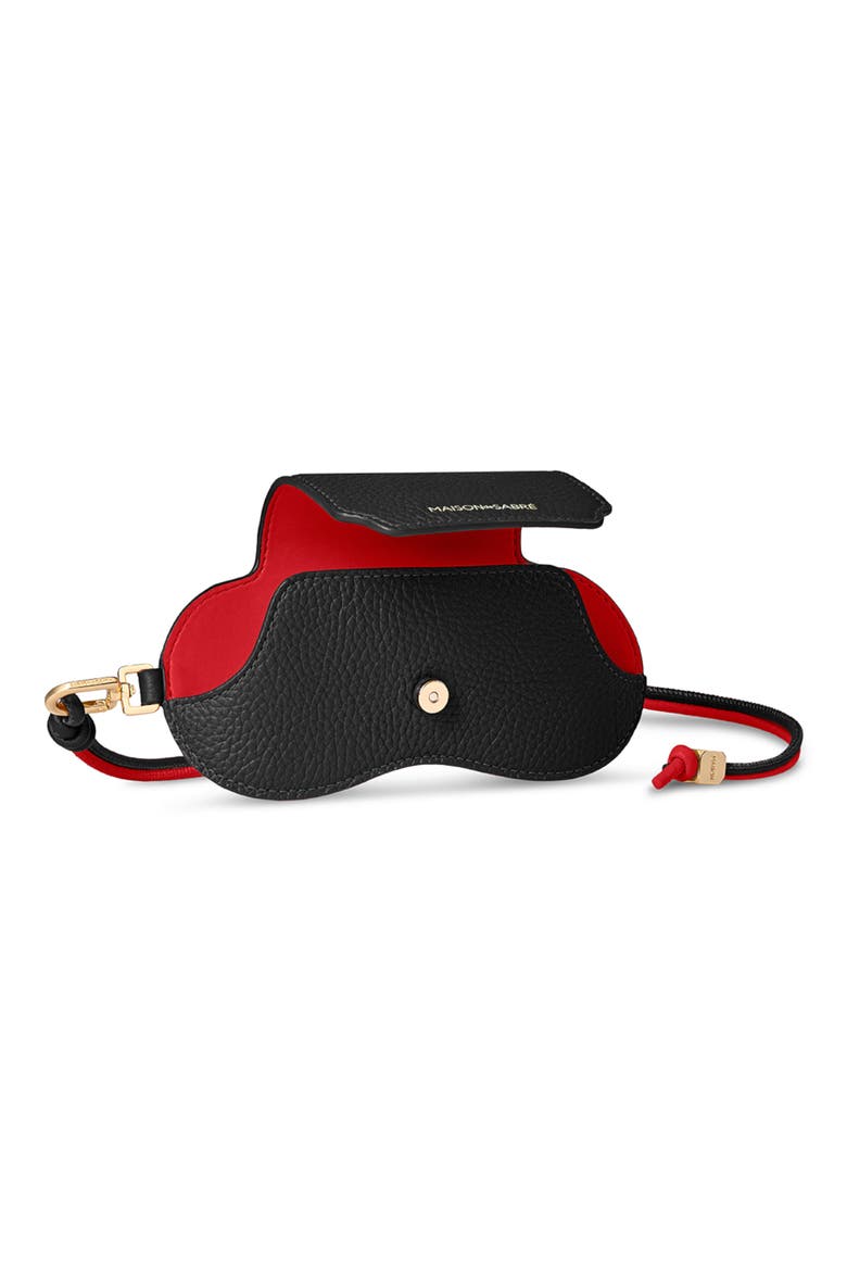 Leather Sunglasses Sling Case, Alternate, color, Rouge Noir