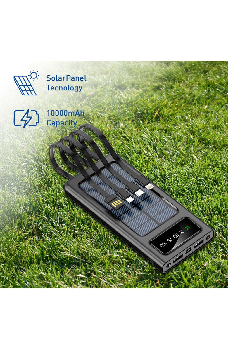 PURSONIC Outdoor Essentials Bundle - 2-in-1 Bluetooth Water Bottle, Peak Wireless Speaker, and LED Portable Solarsync Power Bank, Alternate, color, Blue