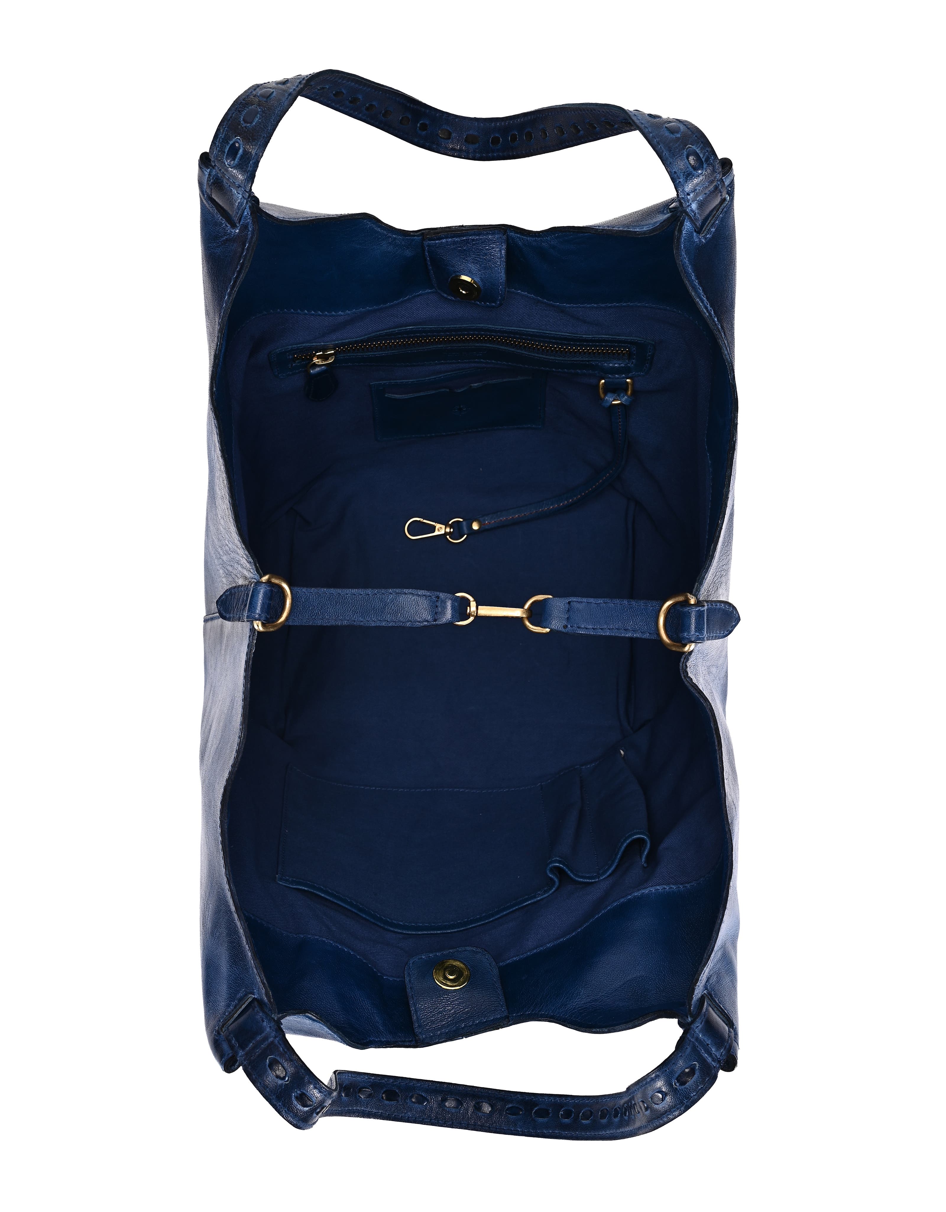 OLD TREND Wisteria Small Handwoven Leather Tote, Alternate, color, Blue