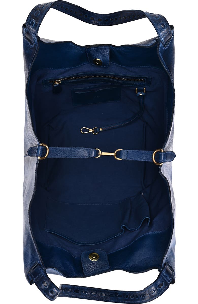 OLD TREND Wisteria Small Handwoven Leather Tote, Alternate, color, Blue