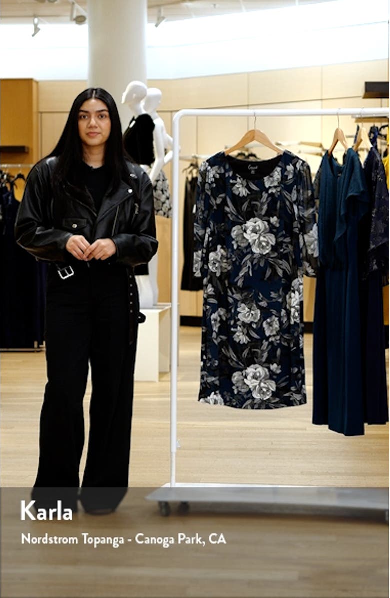 Floral Flutter Sleeve Sheath Dress, sales video thumbnail