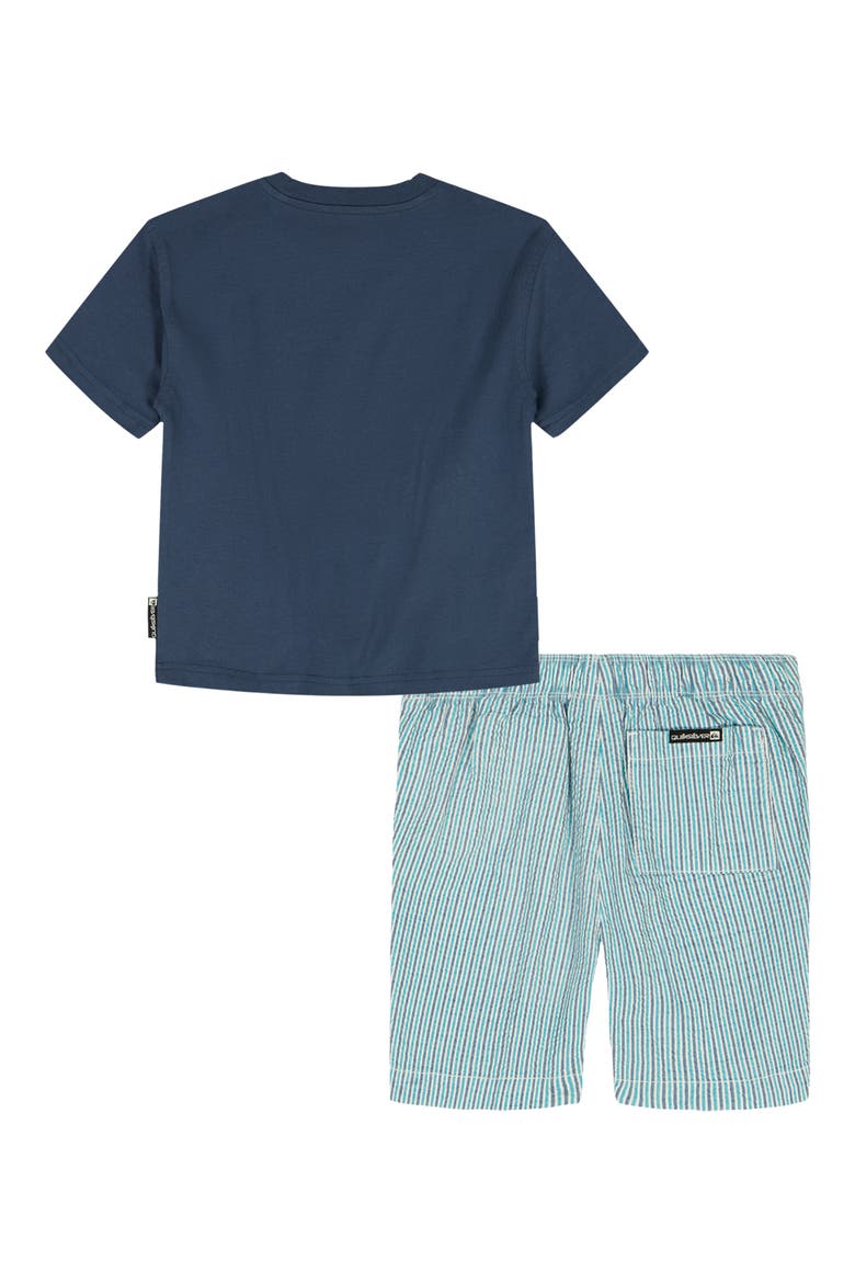 Kids' Graphic T-Shirt & Drawstring Shorts Set, Alternate, color, NAVY