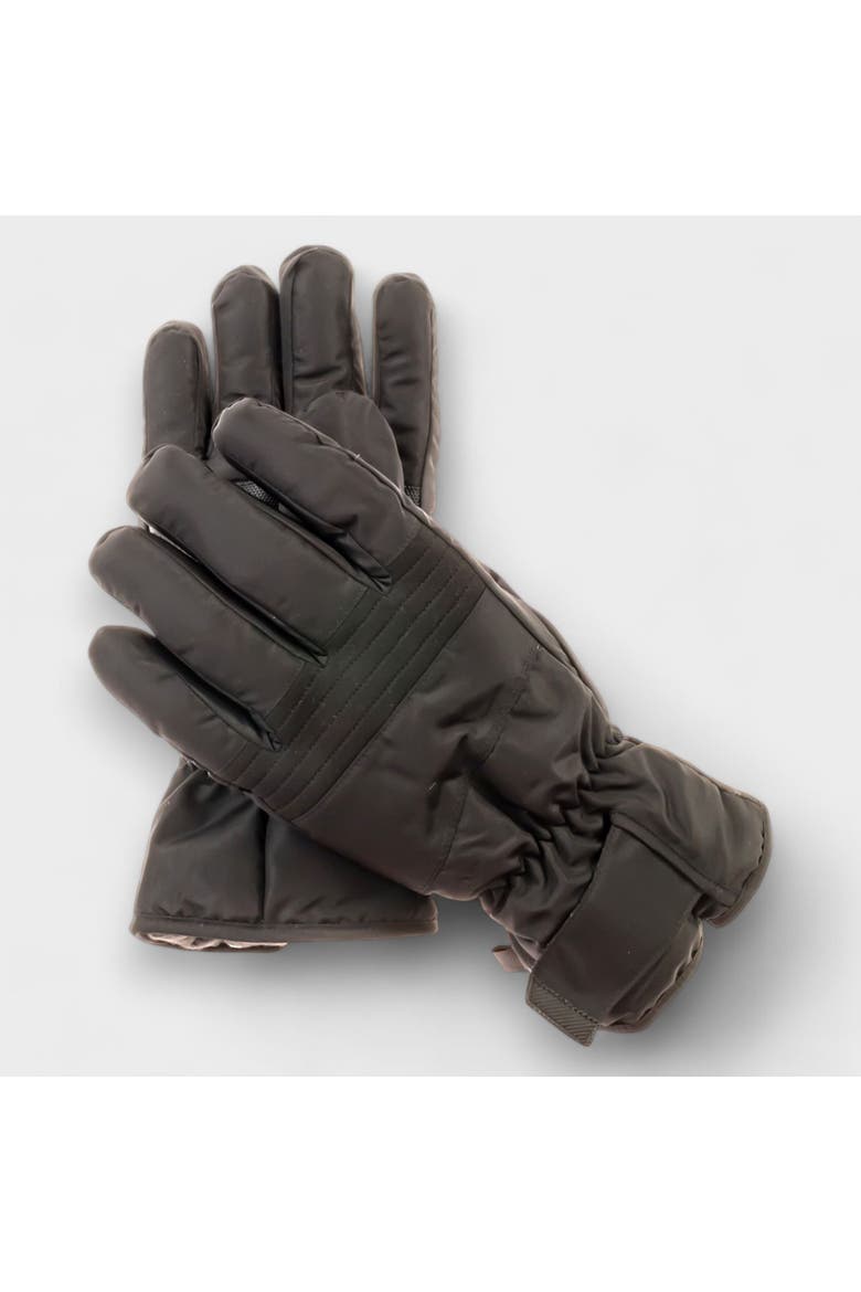 Men's Ski Gloves with Velcro Strap, Alternate, color, Black