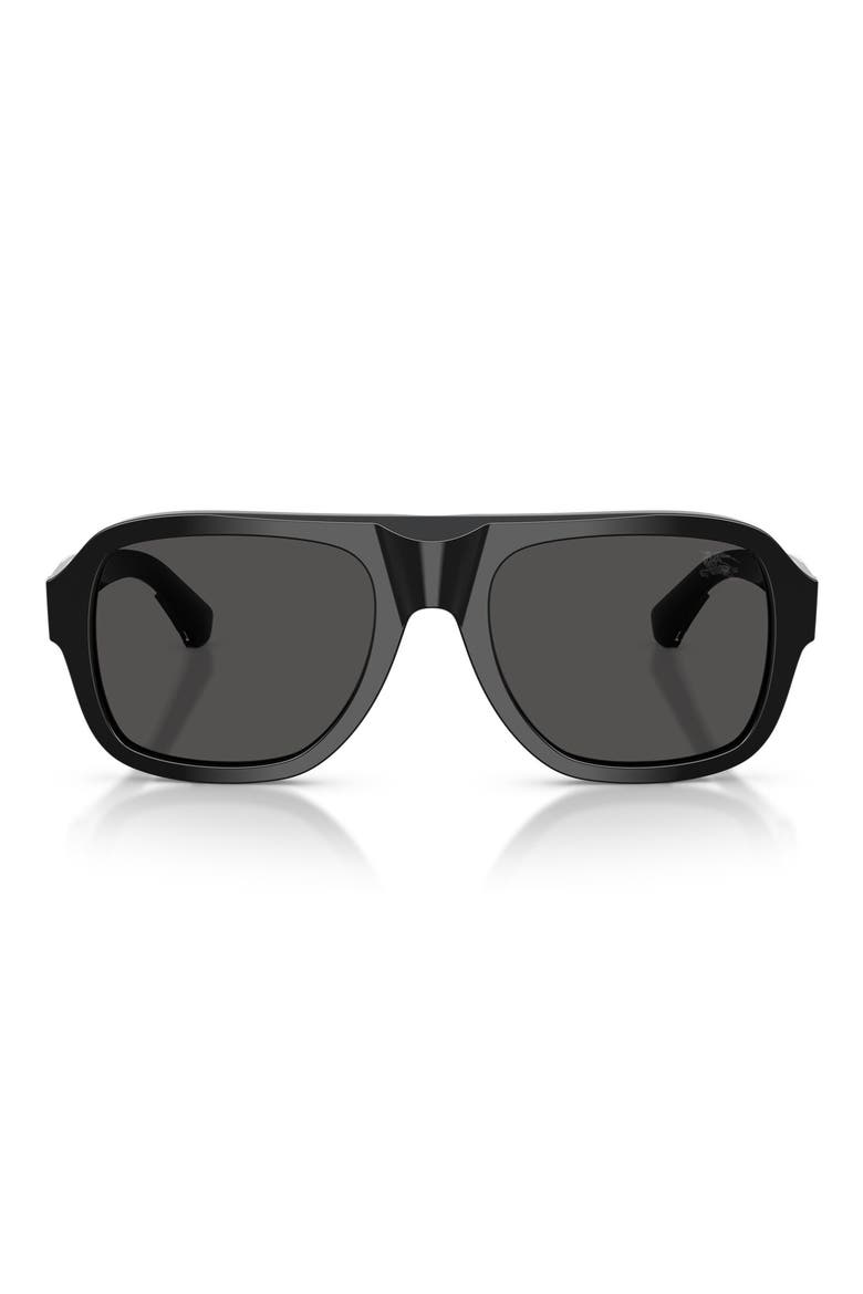 55mm Pilot Sunglasses, Main, color, BLACK / DARK GREY