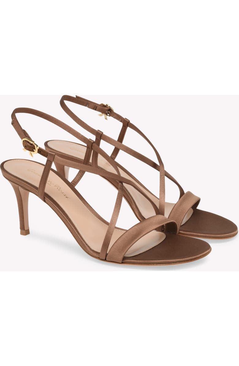 Gianvito Rossi Larisse 70 Sandals, Alternate, color, Brown Fabric