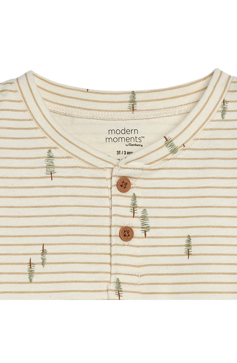 Modern Moments<sup>™</sup> by Gerber Henley Shirt & Pant Set, Alternate, color, Light Beige Trees