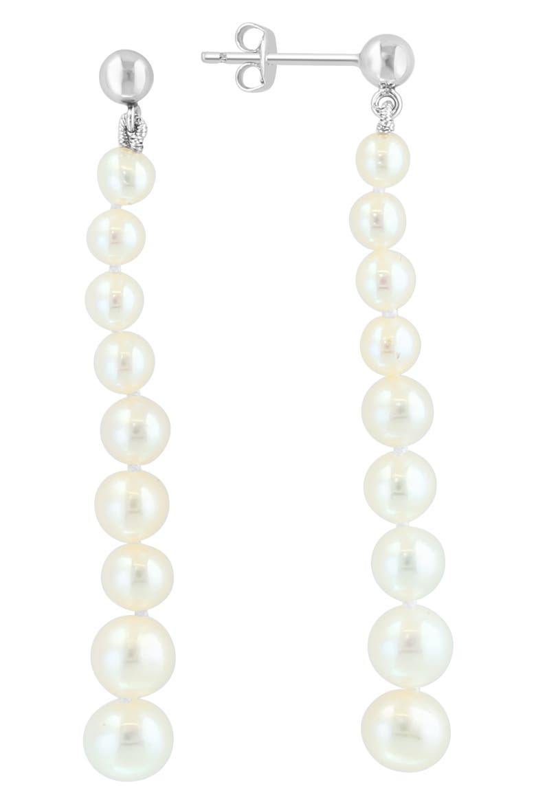 Freshwater Pearl Drop Earrings, Main, color, WHITE