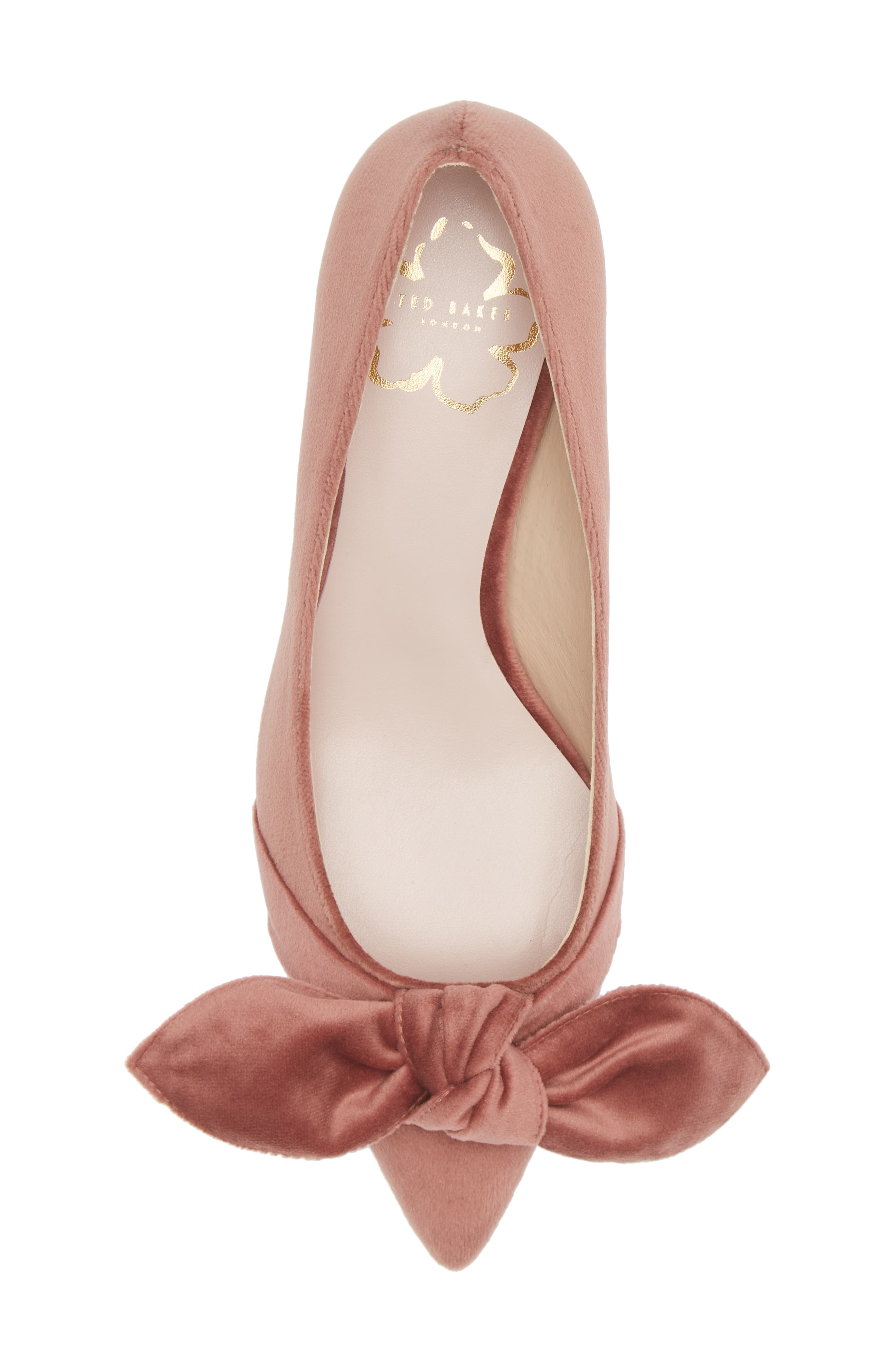 Ted Baker London Porline Bow Pointed Toe Velvet Pump, Alternate, color, 