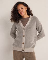 Haven Well Within Garment-Dyed Organic Cotton Shaker Stitch Cardigan