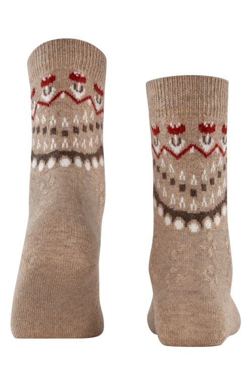 Falke Fair Isle Crew Socks In Brown
