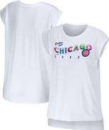 WEAR by Erin Andrews Women's WEAR by Erin Andrews White Chicago Cubs Greetings From T-Shirt