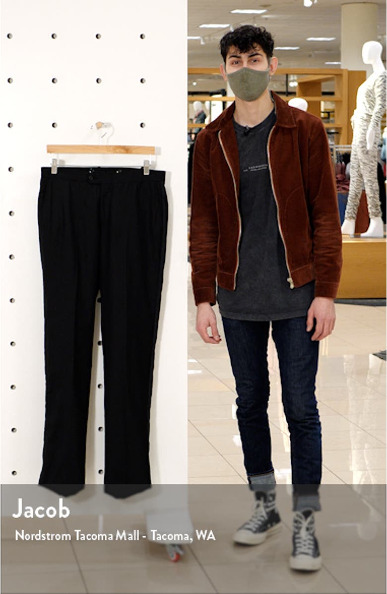 Hickey Freeman Wool Flat Front Tuxedo Pants, sales video thumbnail