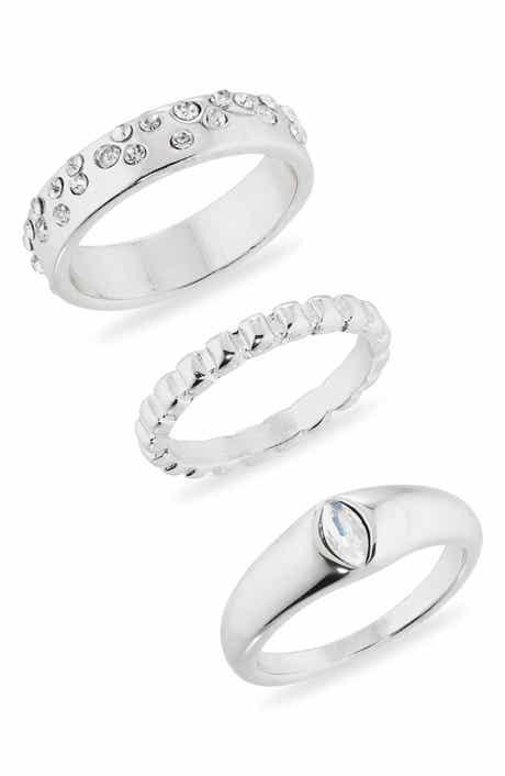 NORDSTROM RACK Confetti Sparkle Set of 3 Stackable Rings