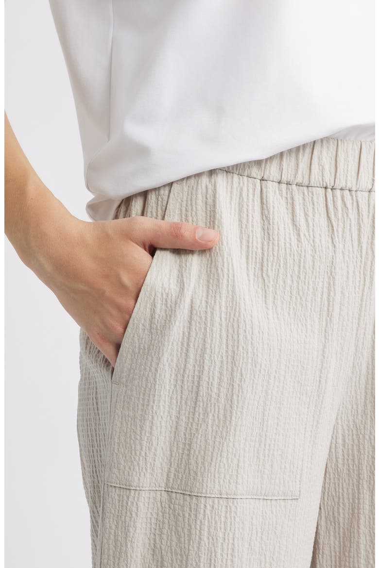 Stretch Organic Cotton Crop Pants, Alternate, color, CHALK