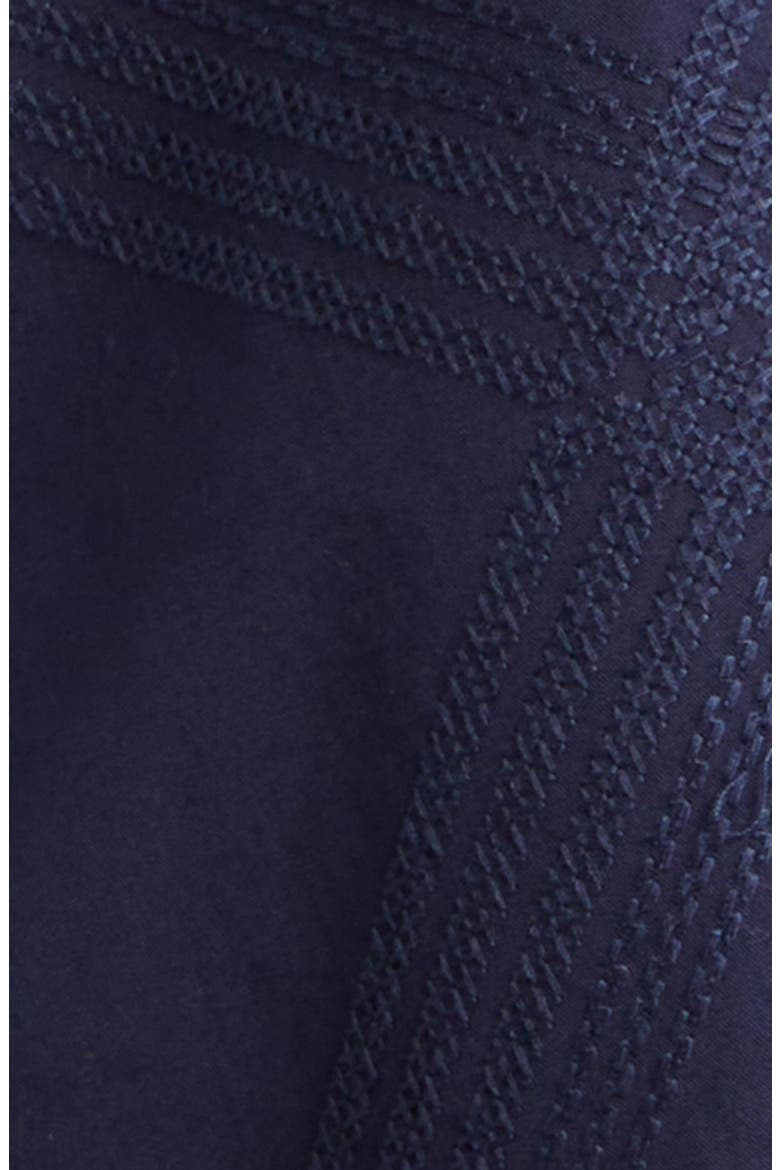 Emery Embroidered Cotton Trapeze Minidress, Alternate, color, DARK NAVY / DARK NAVY