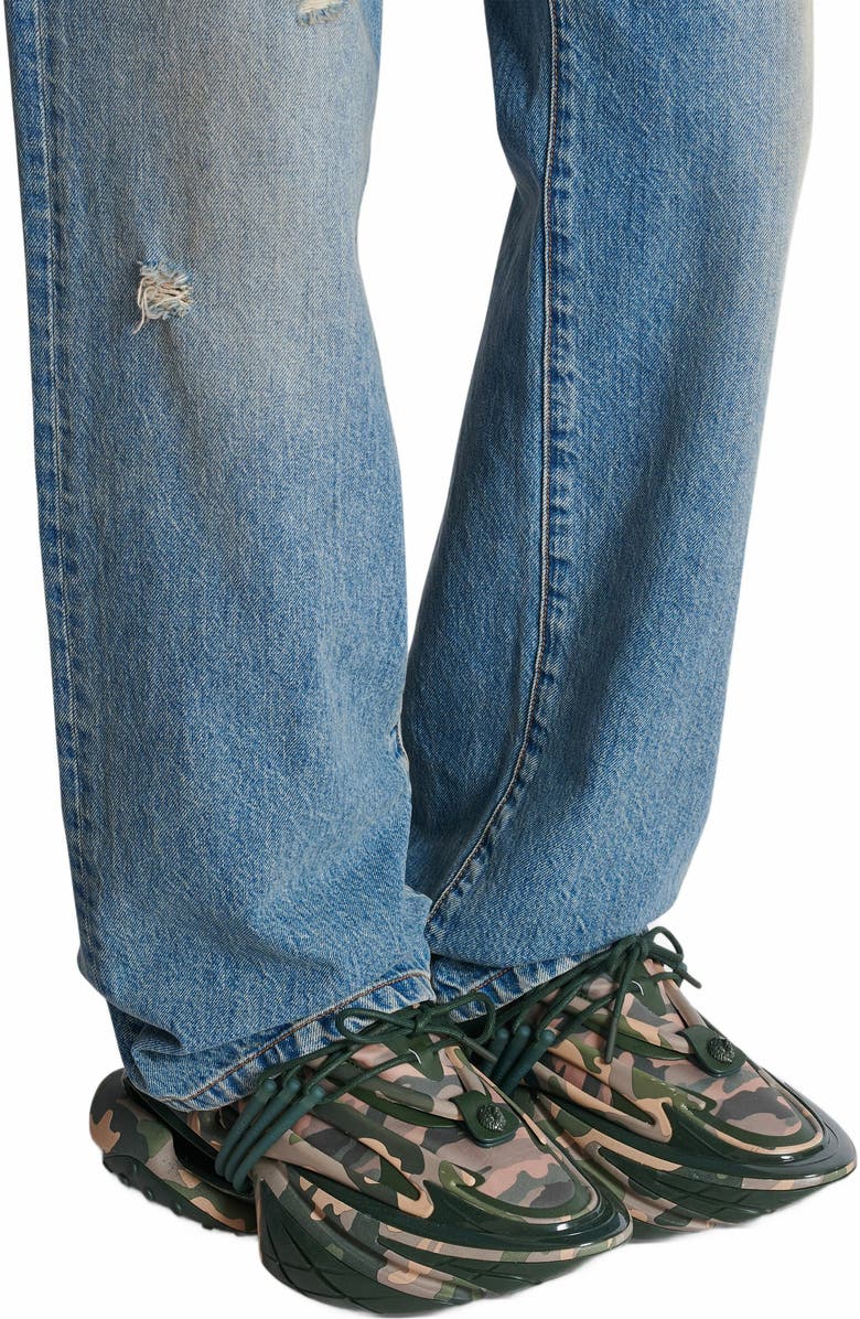 Balmain Unicorn Low Camouflage-Print Trainers, Alternate, color,