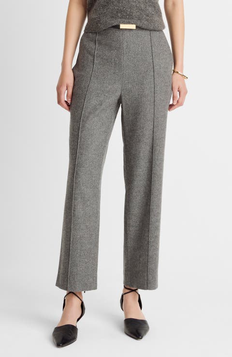 Wool Blend Easy Crop Pants
