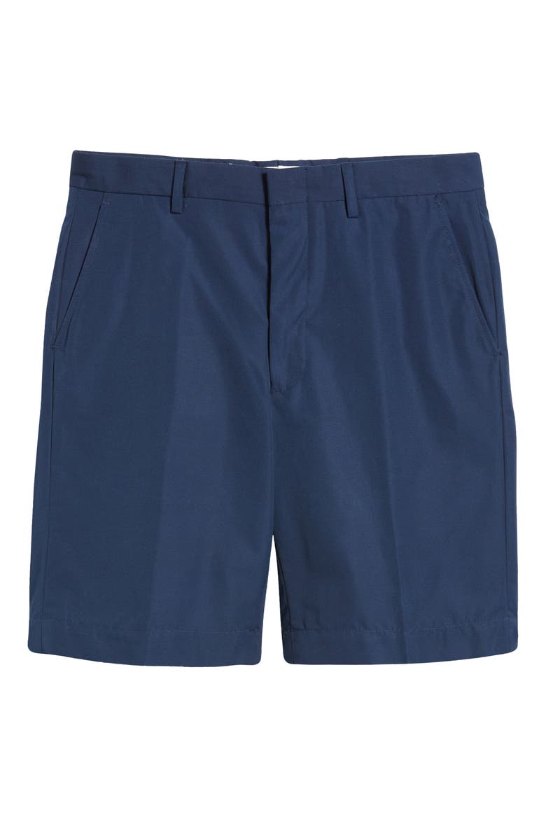 Prime Poplin Flat Front Shorts, Alternate, color, NAVY