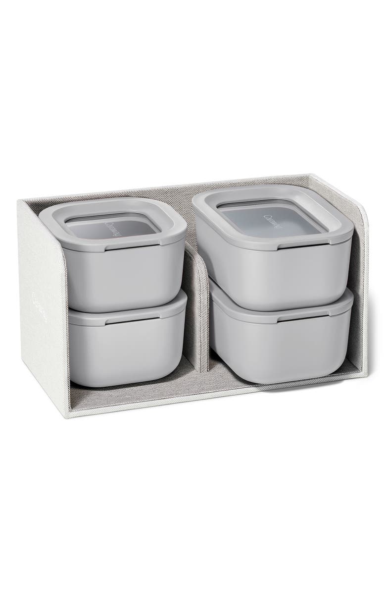 CARAWAY Mini Glass Food Storage 9-Piece Set, Alternate, color, Gray