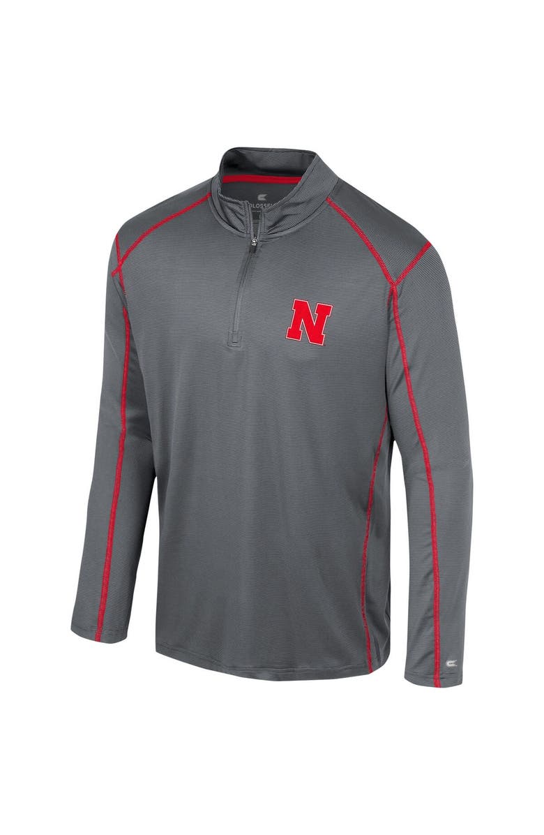 COLOSSEUM Men's Colosseum Black Nebraska Huskers Cameron Quarter-Zip Windshirt, Alternate, color, Black