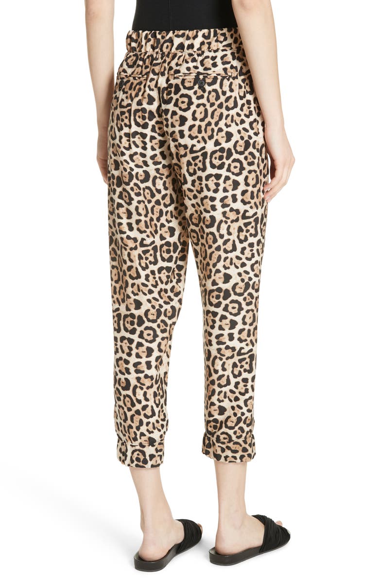 ATM Anthony Thomas Melillo Leopard Print Silk Pants, Alternate, color,