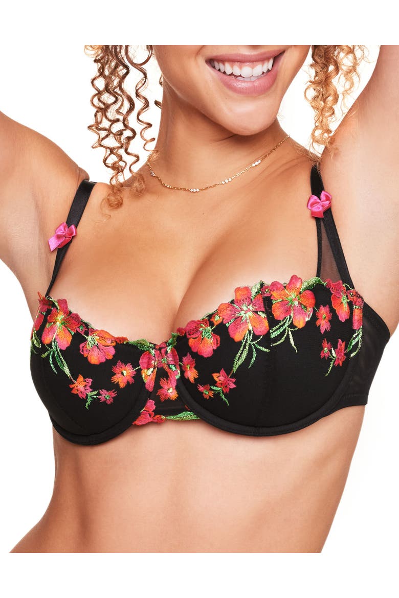 Daphne Push Up Balconette Bra, Main, color, Black