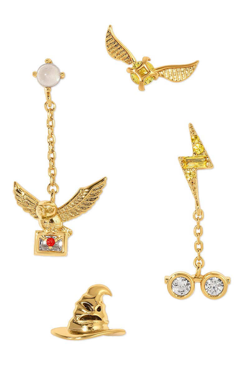 x Harry Potter™ Back to Hogwarts Earrings Set, Main, color, GOLD