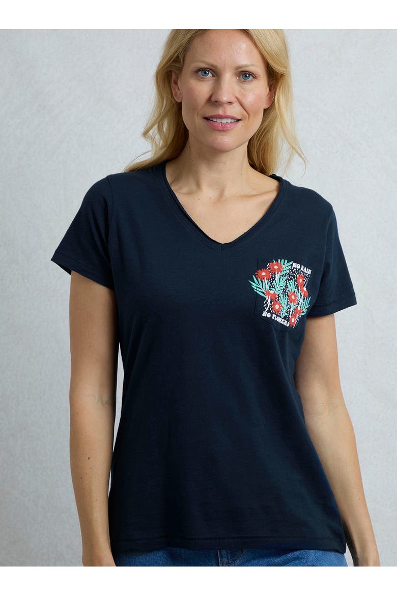 No Rain No Flowers Slub Pocket T-Shirt, Main, color, Navy