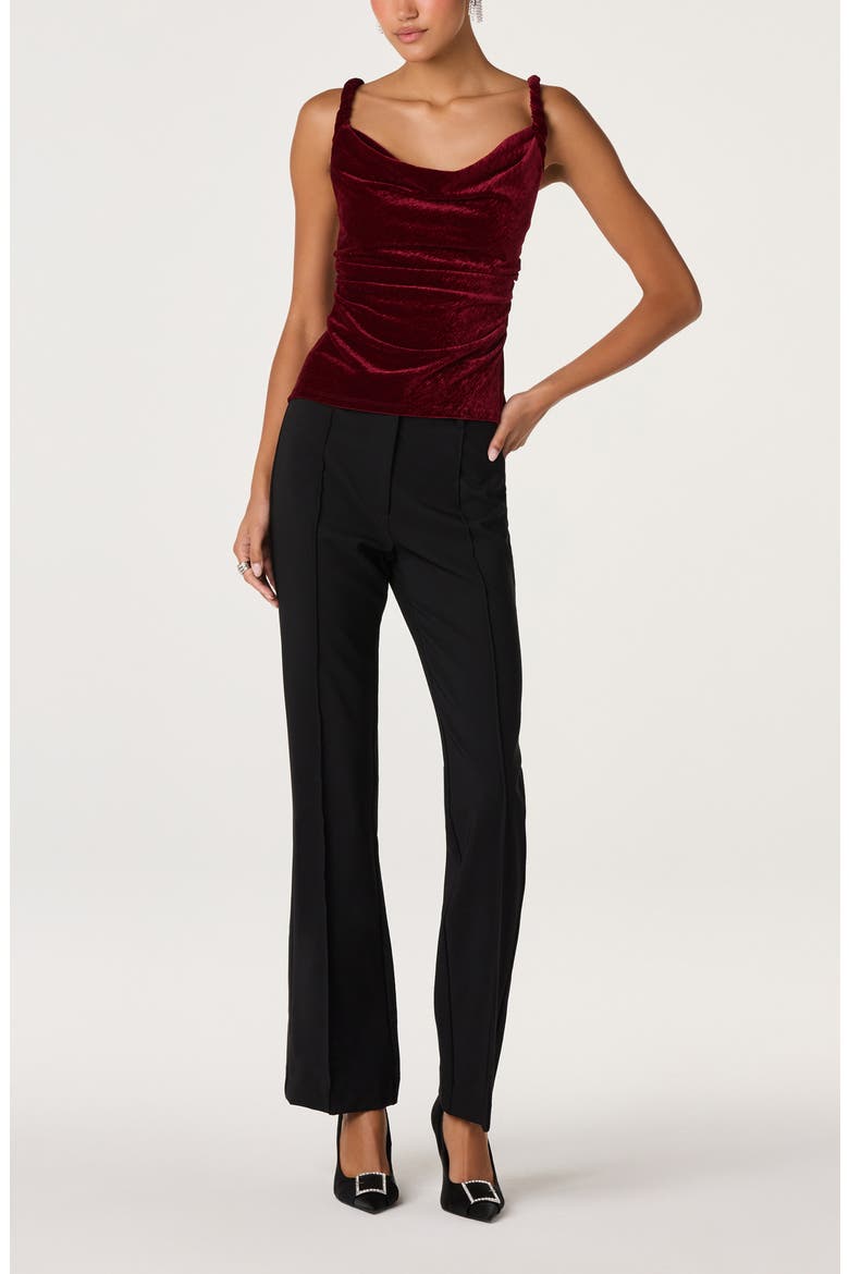 Berlyn Cowl Neck Velvet Camisole, Alternate, color, WINE
