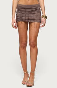 EDIKTED Cheryl Beaded Fringe Miniskirt