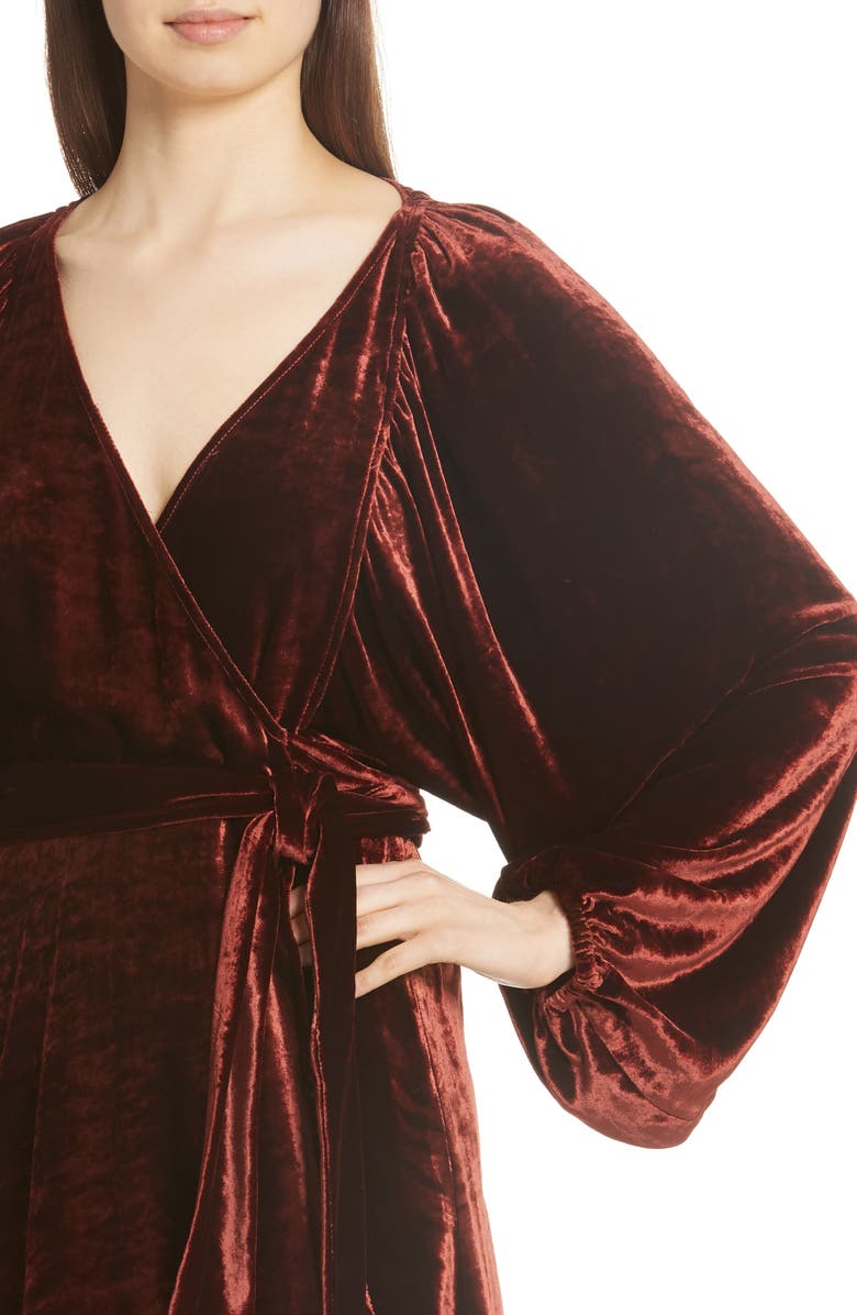 A.L.C. Carlo Velvet Wrap Dress, Alternate, color, 