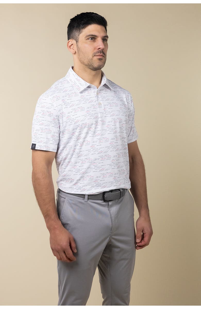 ASHWORTH GOLF Matrix Polo, Alternate, color, White/Core Red