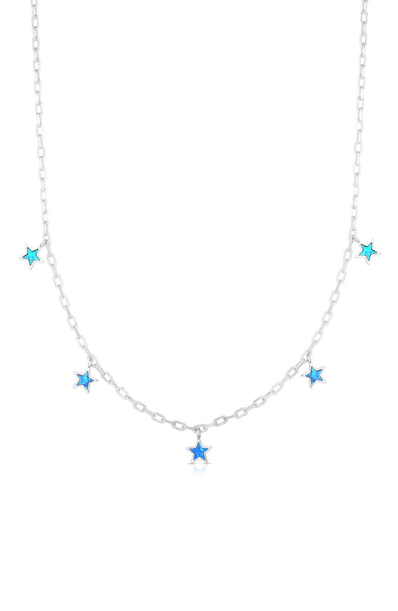 SPHERA MILANO Sterling Silver & Opal Charm Necklace, Main, color, 
