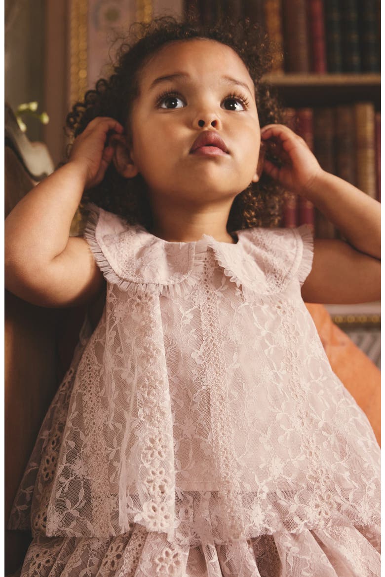 Kids' Embroidered Lace Top & Skirt Set, Alternate, color, PINK