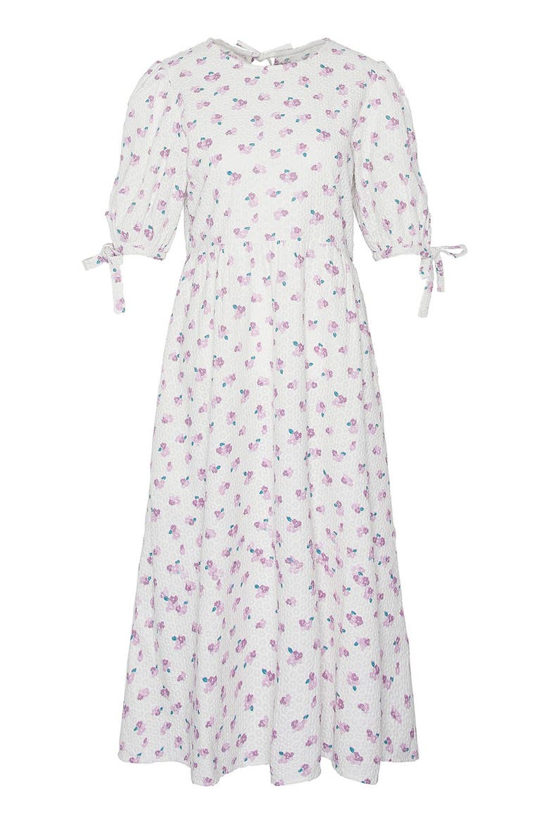 Goodleigh Floral Puff Sleeve Cotton Midi Dress, Alternate, color, MULTI