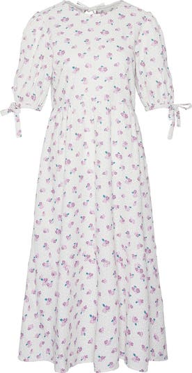 Barbour Goodleigh Floral Puff Sleeve Cotton Midi Dress
