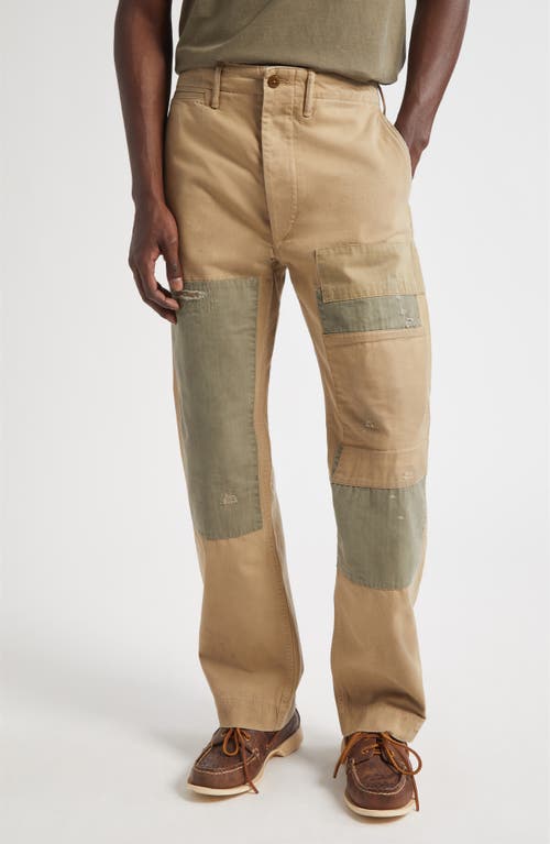 Double RL Flat Front Rip & Repair Cotton Twill Field Chinos in New Military Khaki  product