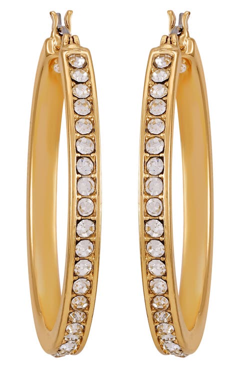 Pavé Crystal Hoop Earrings