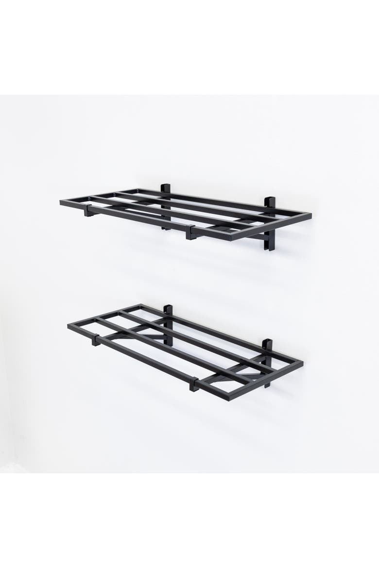 1' x 2' Bristol Garage Wall Mount Shelves | 2 Pack | Black, Alternate, color, Black