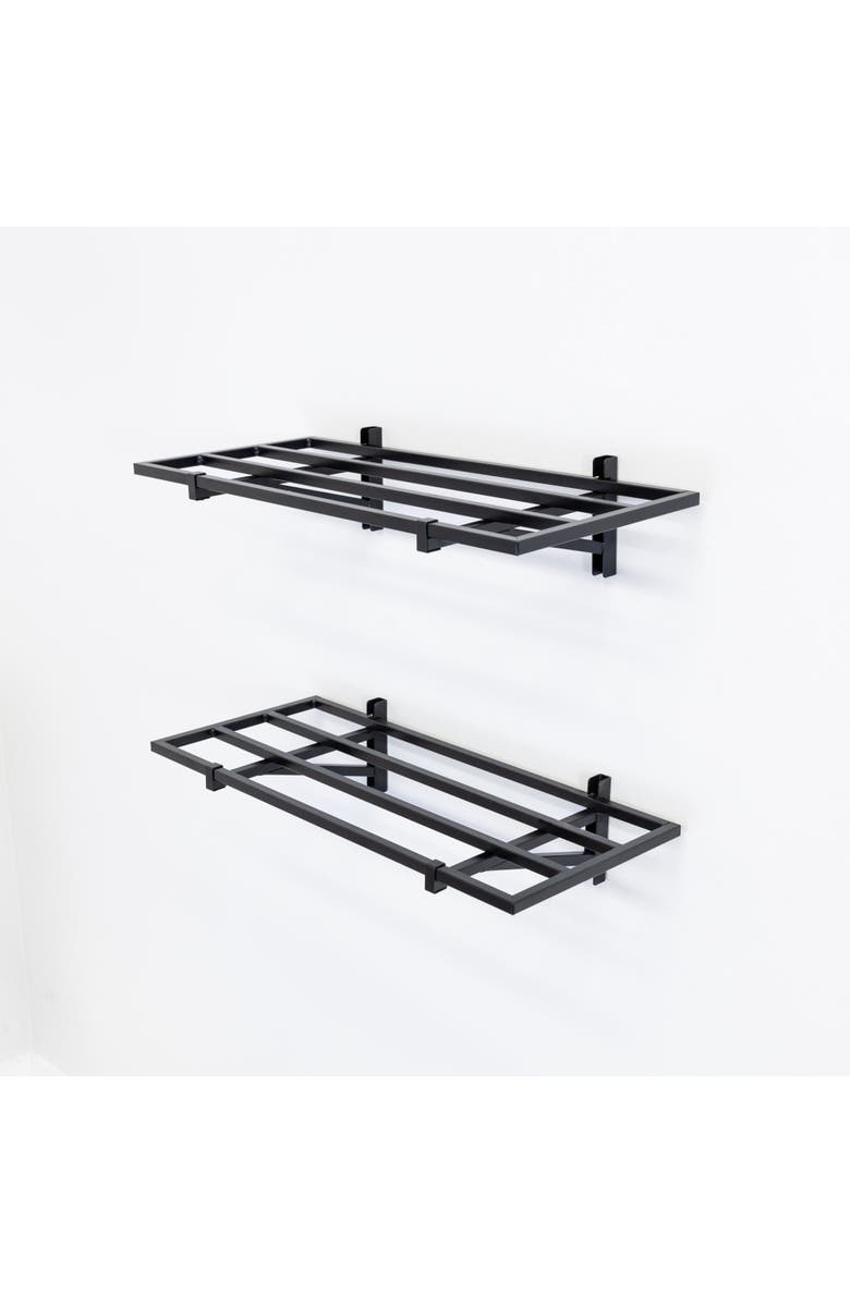 StoreYour 1' x 2' Bristol Garage Wall Mount Shelves | 2 Pack | Black, Alternate, color, Black