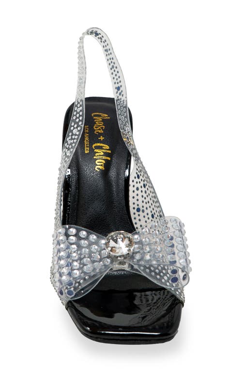 Chase & Chloe Chase And Chloe Gypsy Crystal Embellished Slingback Sandal In Black