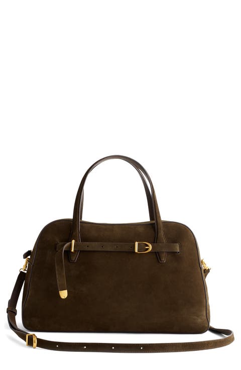 The Belted Suede Satchel