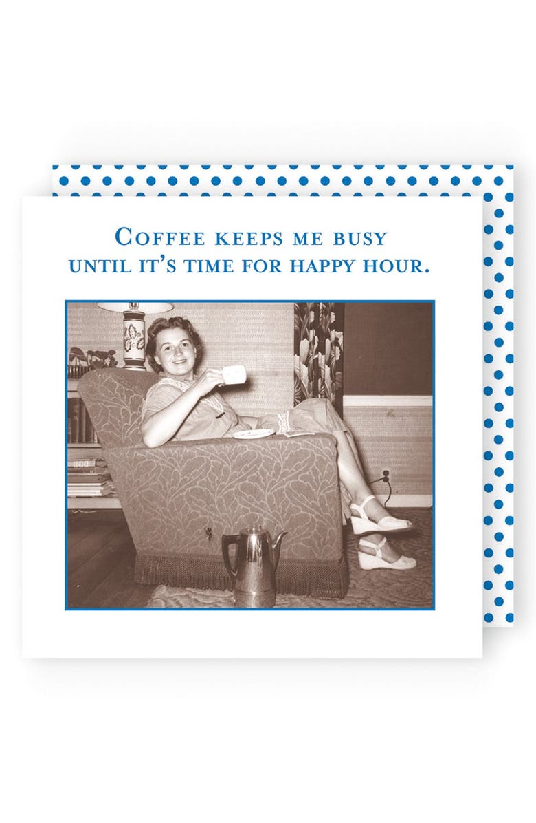 Shannon Martin Girl Designer 'Coffee Keeps Me Busy Until It's Time for Happy Hour' Cocktail Napkins, Main, color, 