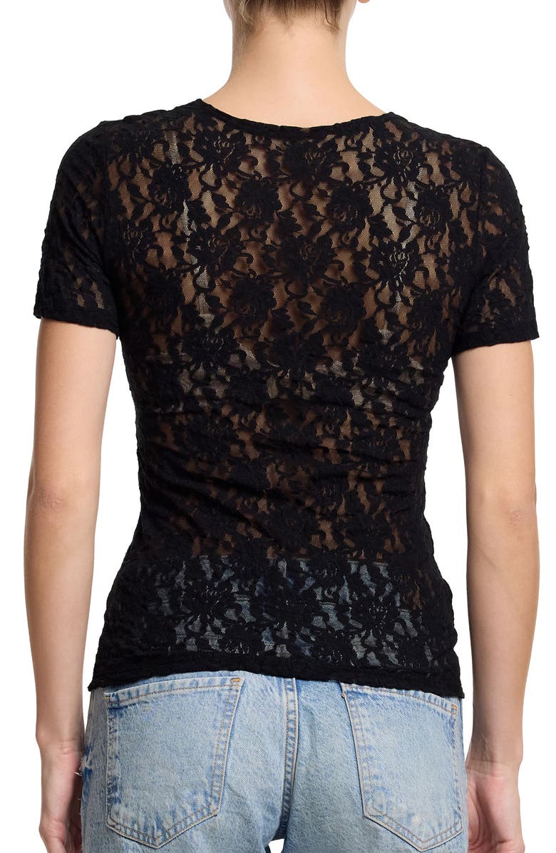 Hanky Panky Signature Lace Long Sleeve Top, Alternate, color, Black