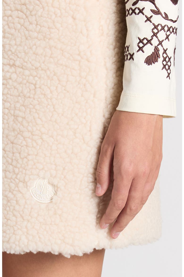 High Pile Fleece Miniskirt, Alternate, color, WHITE