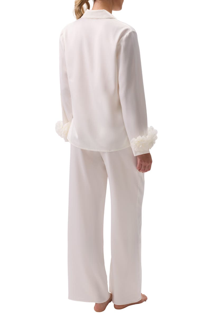 Rya Collection Sweetie Charmeuse Pajamas, Alternate, color, Ivory