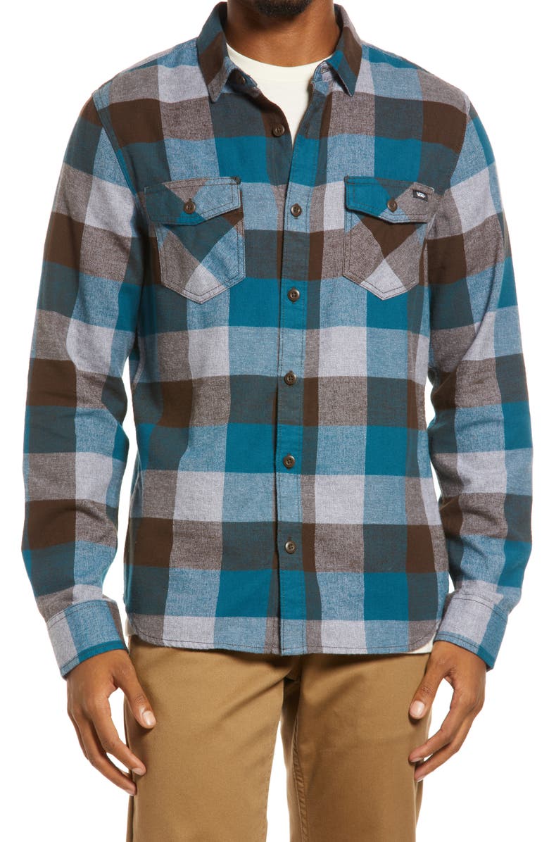 Vans Men's Box Buffalo Check Flannel Button-Up Shirt, Alternate, color, 