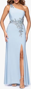 Xscape Evenings Embellished Soutache One-Shoulder Gown